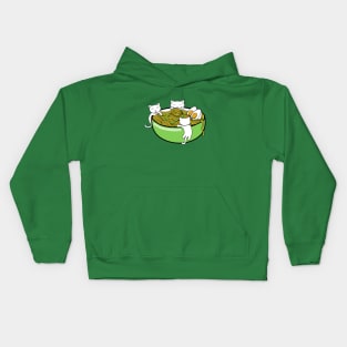 Tasty ramen noodle soup in a green bowl Kids Hoodie